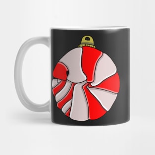 white and red isopod bauble Mug